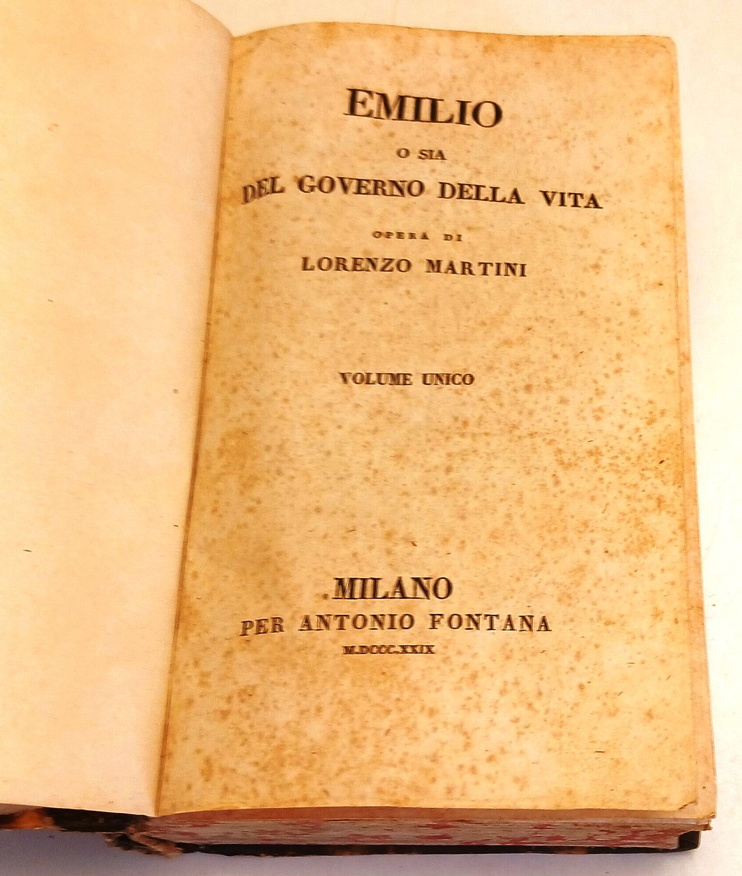 Emilio o del Governo della Vita - Lorenzo Martini- Antonio Fontana- 1829- ZFS264