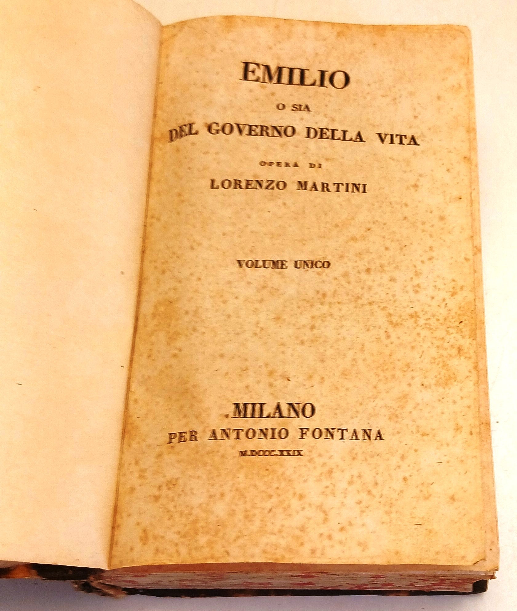 Emilio o del Governo della Vita - Lorenzo Martini- Antonio Fontana- 1829- ZFS264