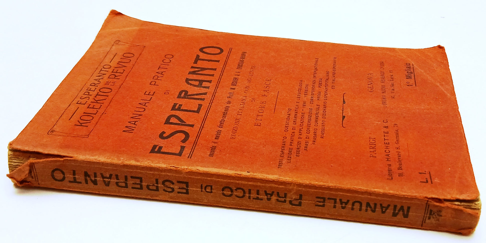 LZ- MANUALE PRATICO DI ESPERANTO - ETTORE FASCE - HACHETTE - 1912 - B - ZFS83