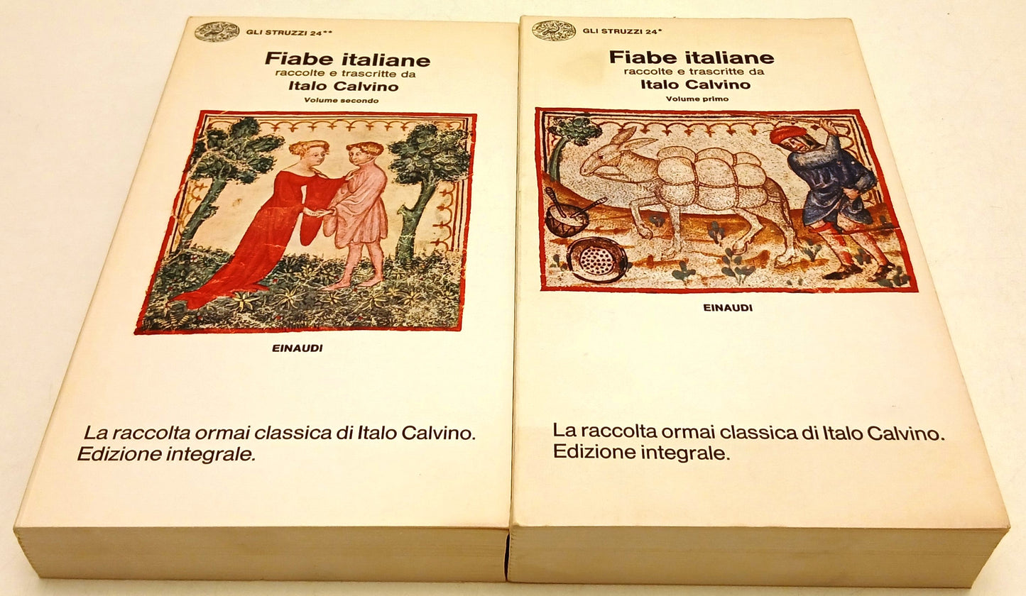 LN- FIABE ITALIANE 2 VOLUMI - ITALO CALVINO- EINAUDI- GLI STRUZZI-- 1971- B- XFS