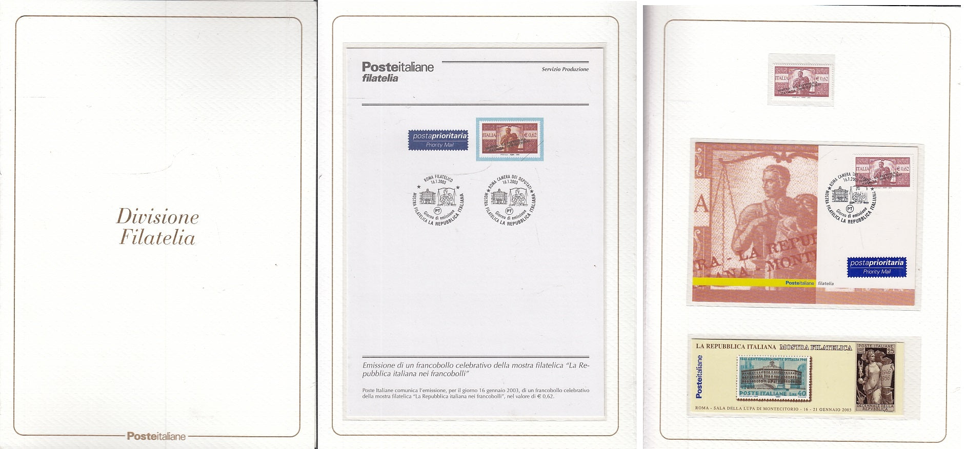 FV- FOLDER POSTALE DIVISIONE FILATELIA 2003 MONTECITORIO CAMERA DEPUTATI - XFS65