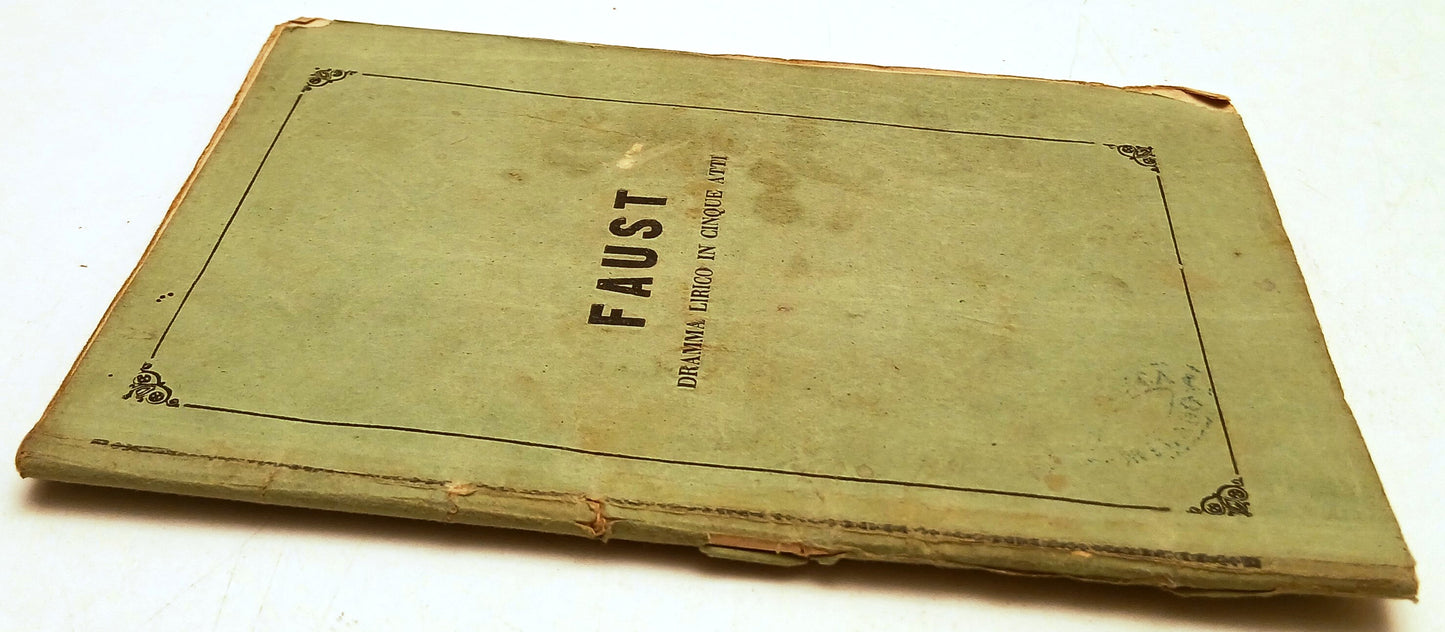 Libretto d'opera Faust- Gounod- Teatro Regio Parma 1863-64- con attori - RVSz142