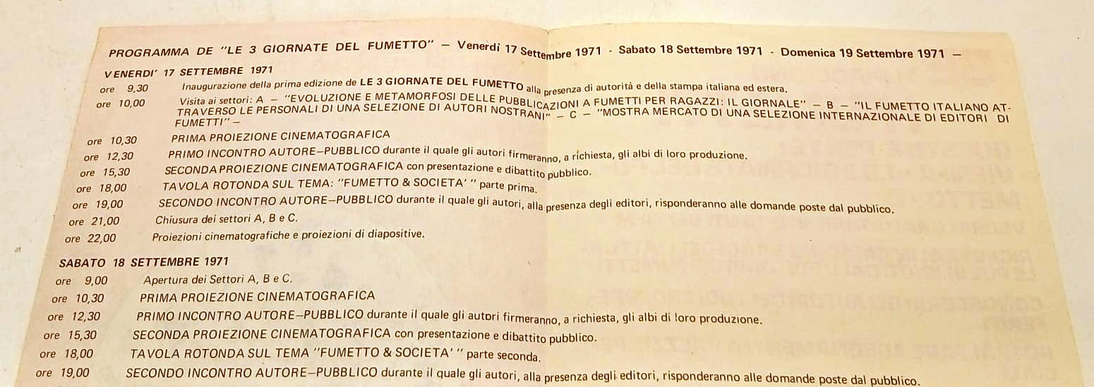 CV- Programma Fiera Internazionale Genova Tre giornate del Fumetto 1971- RVSa960