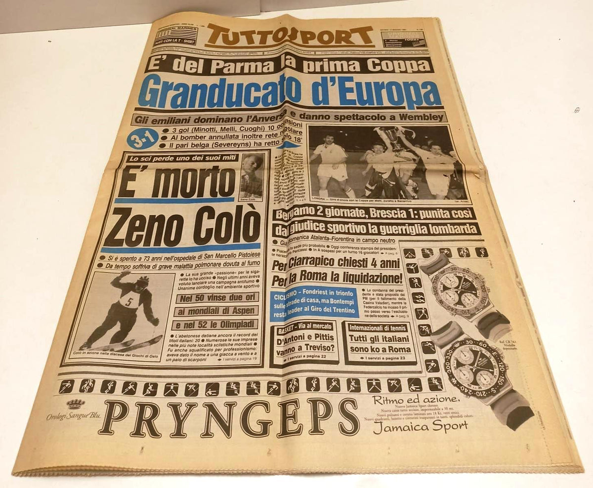 Tuttosport giovedì 13 maggio 1993 Parma Coppa delle Coppe Wembley - RVSa344