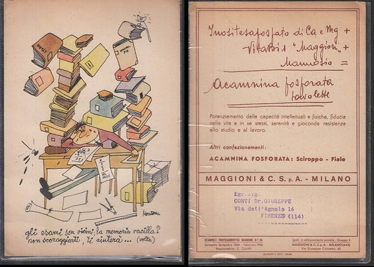 CC- CARTOLINAGLI ESAMI SONO VICINI LA MEMORIA VACILLA MAGGIONI 1955 - XFS42