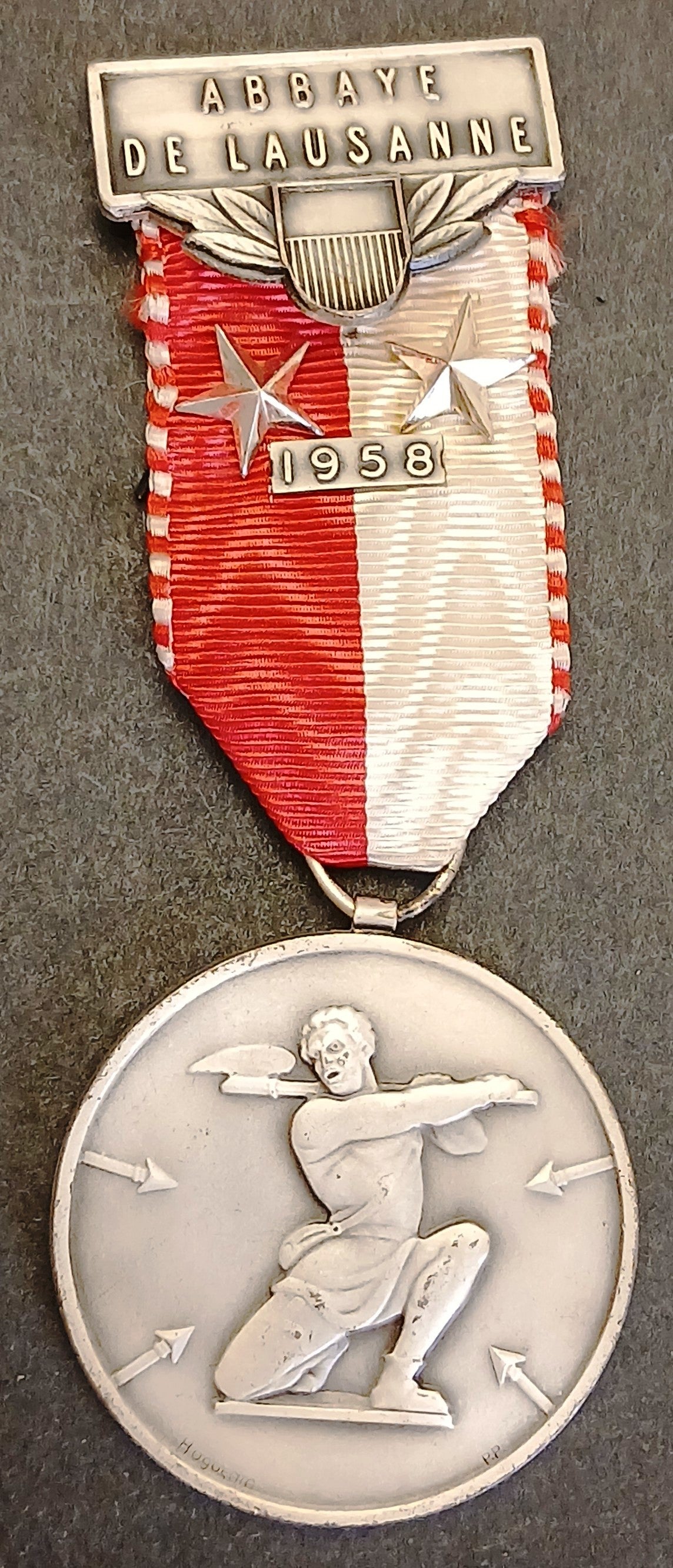 Medaglia Abbaye de Lausanne  1958 Tiro a segno - nastrino - GTTS270