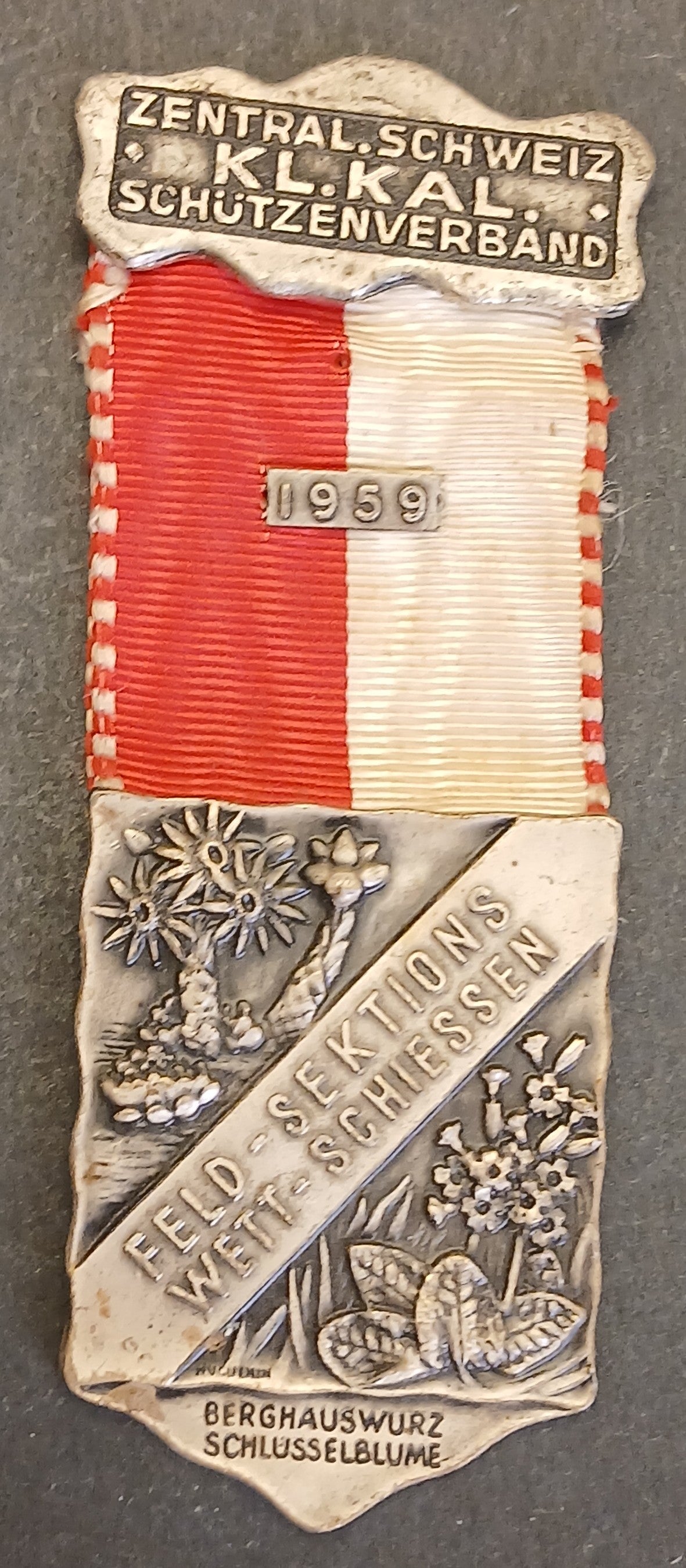 Medaglia Zentralschweiz KL. KAL. Schutzenverband 1959 - Feld Sektions - GTTS276