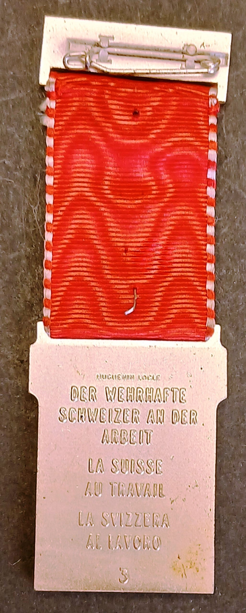 Medaglia Der Weherhafte Schweizer an der Arbeit- Swisse au travail 1960- GTTS285