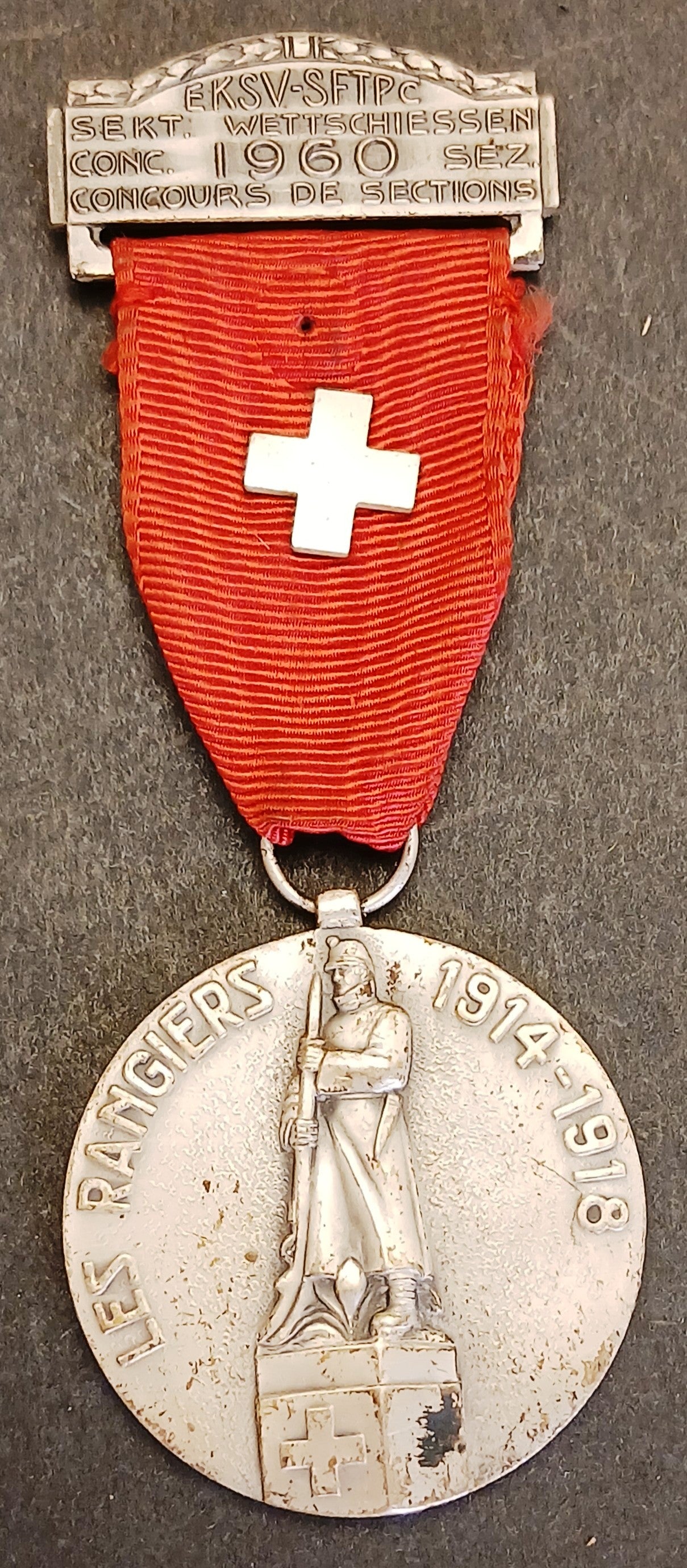 Medaglia Concours de Section 1960 Les Rangiers 1914-1918 - Suisse - GTTS312