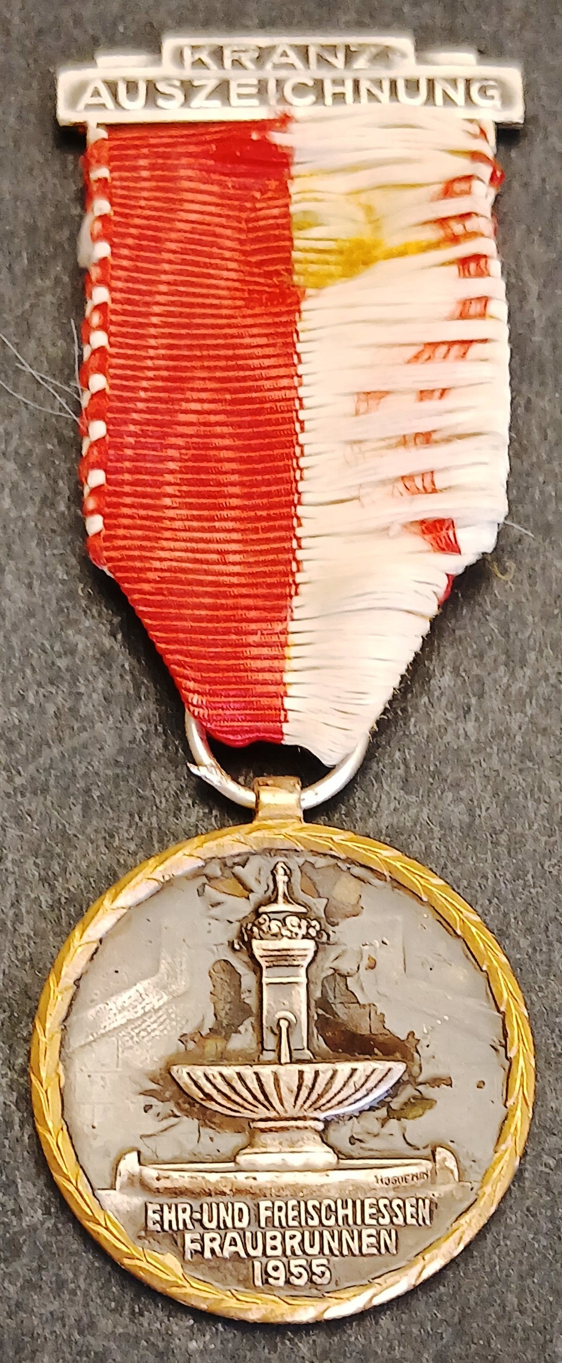 Medaglia Kranz Auszeichnung Freischessen Fraubrunnen 1955 Huguenin Locle-GTTS318