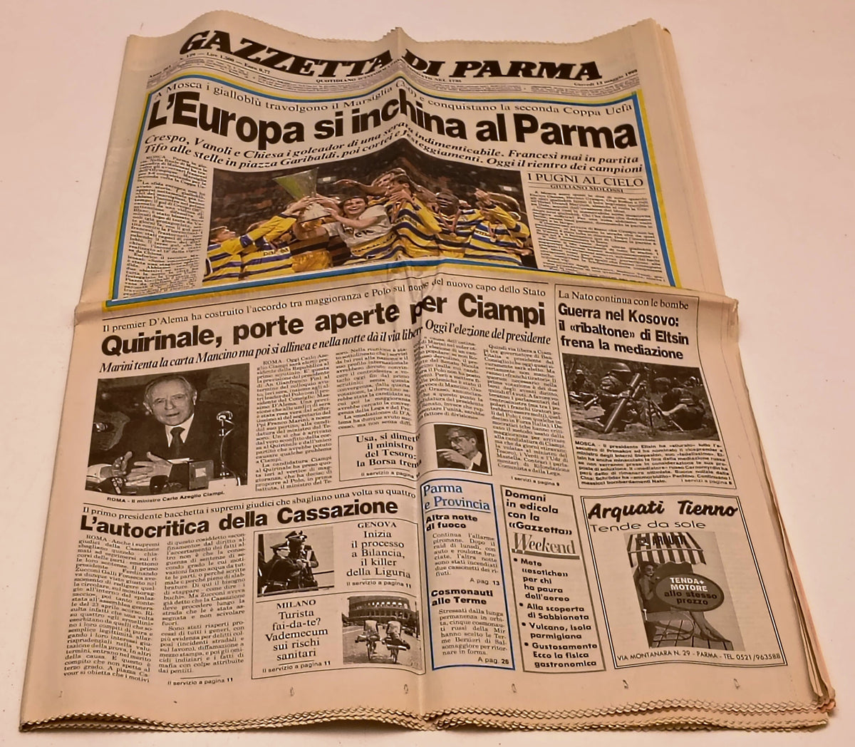 Gazzetta di Parma maggio 1999 - Parma vince la Coppa Uefa Calcio - RVSa1098