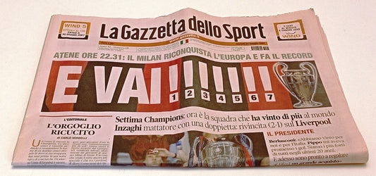Gazzetta dello Sport 24 maggio 2007 - Milan vince Settima Champions - RVSa1106
