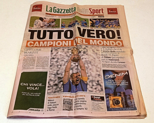 Gazzetta dello Sport 10 luglio 2006 - Italia Campione del Mondo - RVSa1104