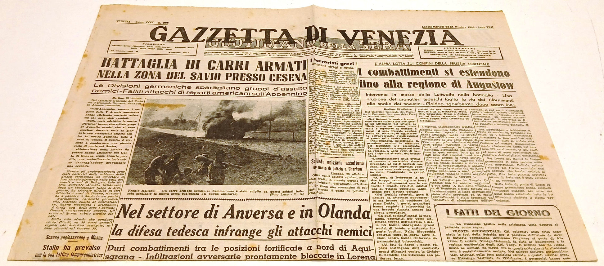 Quotidiano Gazzetta di Venezia 23-24 ottobre 1944-XXII - RVSa671