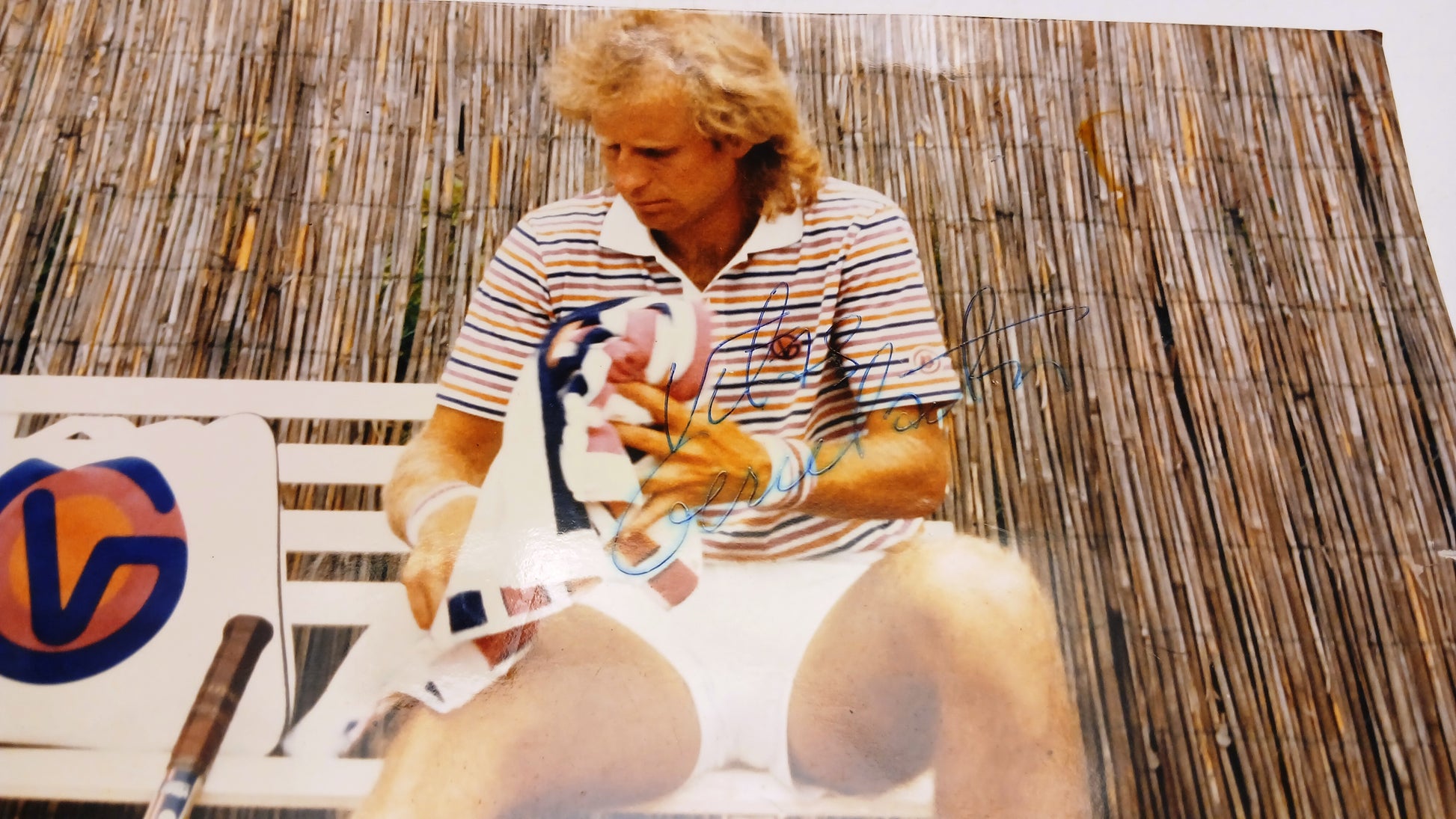 CV- Fotografia autografo Vitas Gerulaitis tennista statunitense - RVSa882