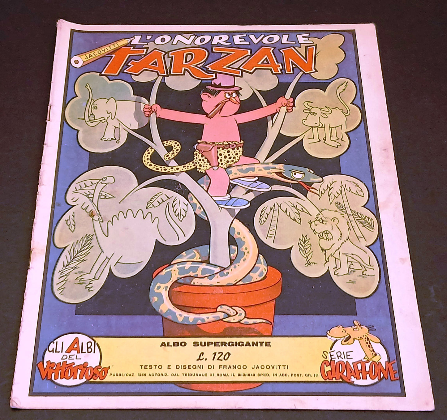 Albi del Vittorioso Serie Giraffone n.35 L'onorevole Tarzan - Jacovitti - RVSh90