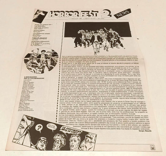 FB- DYLAN DOG HORROR FEST NEWS 7/17 MAGGIO 1990 CINEMA GLORIA MILANO - RVSa446