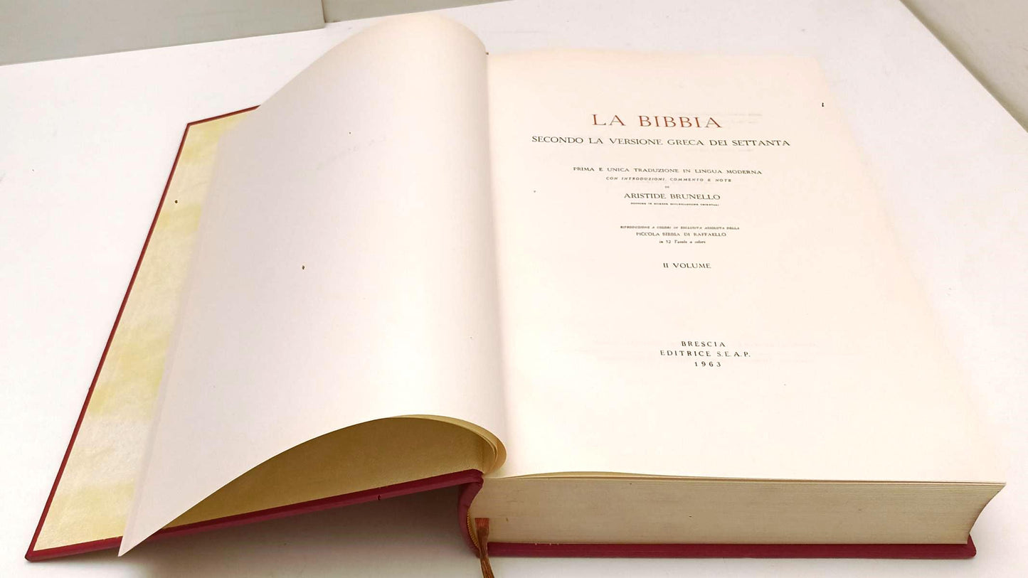 LD- LA SACRA BIBBIA SECONDO LA VERSIONE DEI SETTANTA 2 VOLUMI- BRUNELLO- 1960- C