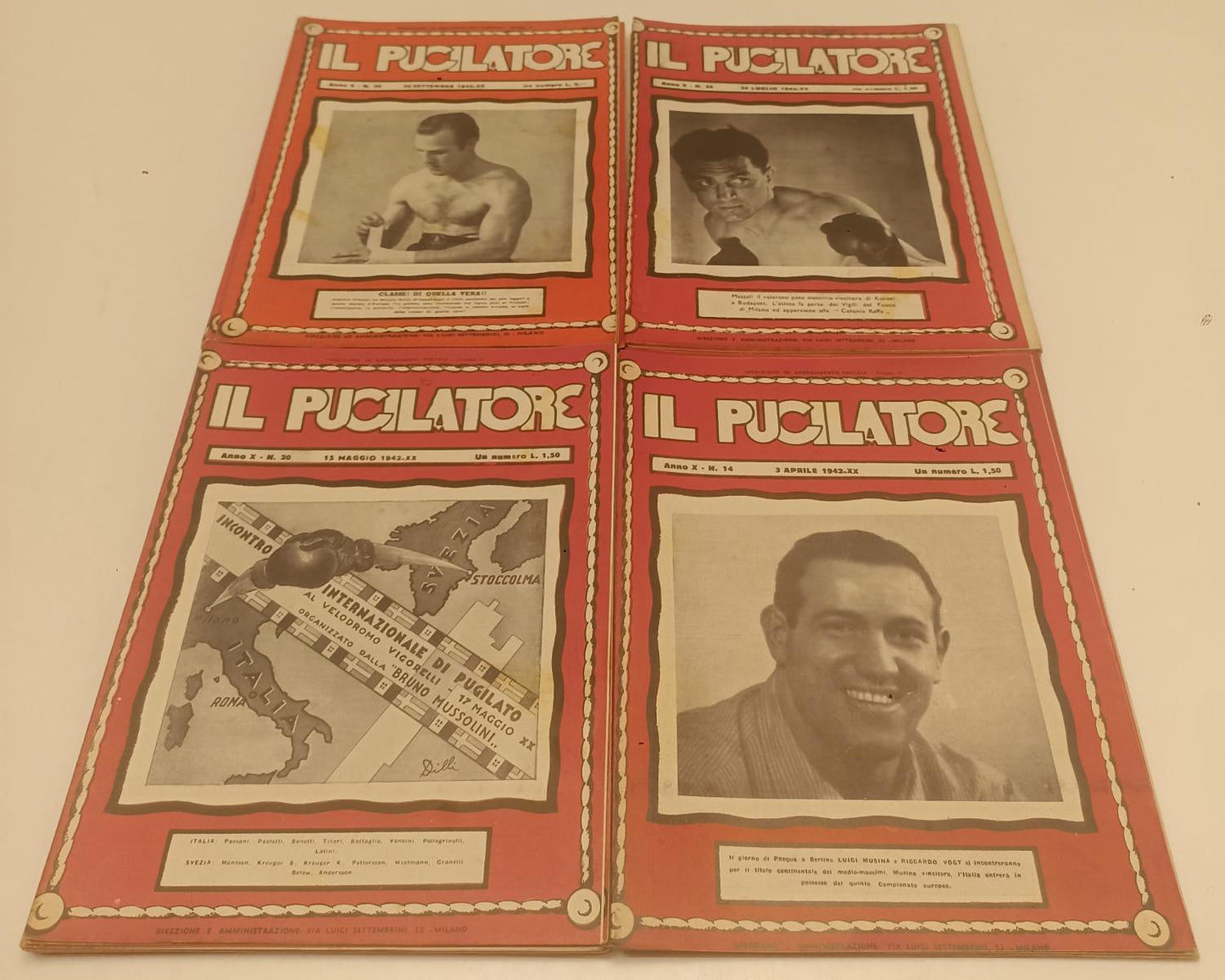 LR- RIVISTA IL PUGILATORE ANNO X 1/52  ANNATA COMPLETA 1942 XX - RARA - YFS929