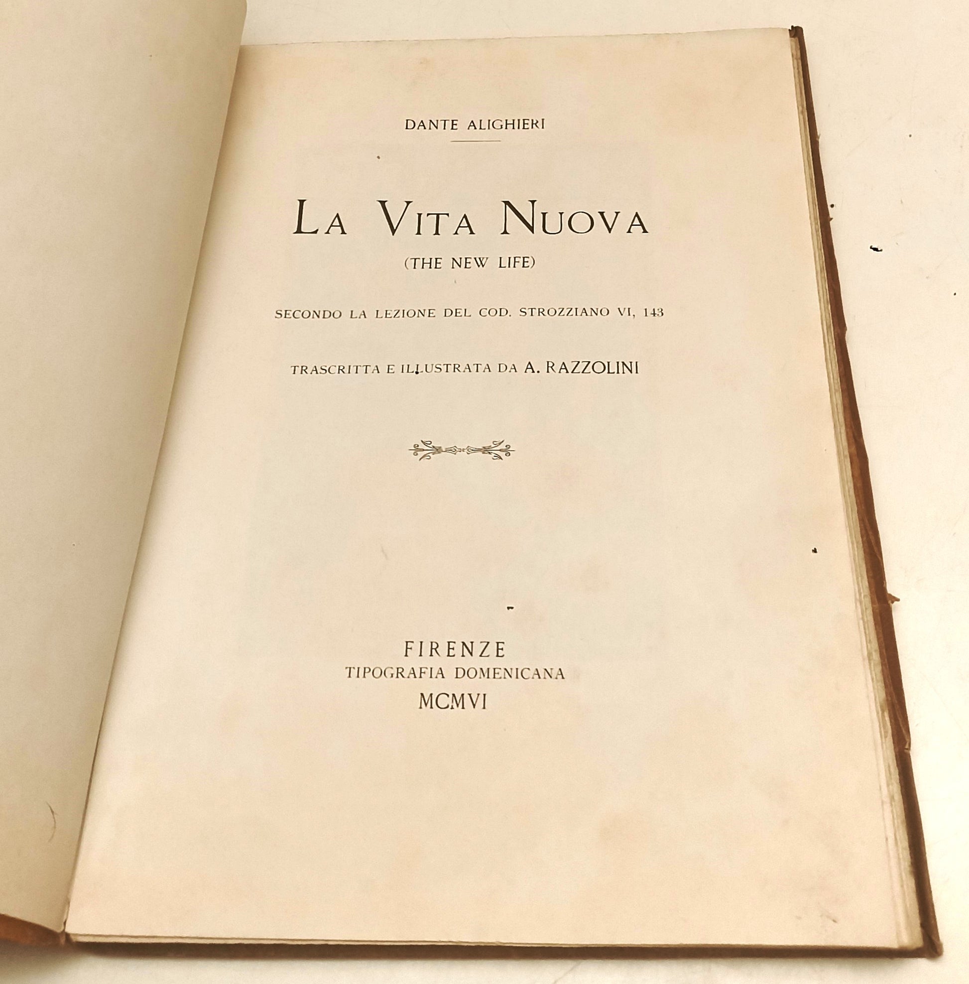 LH- UNA VITA NUOVA THE NEW LIFE ill. RAZZOLINI- DANTE ALIGHIERI- 1906- B- XFS120
