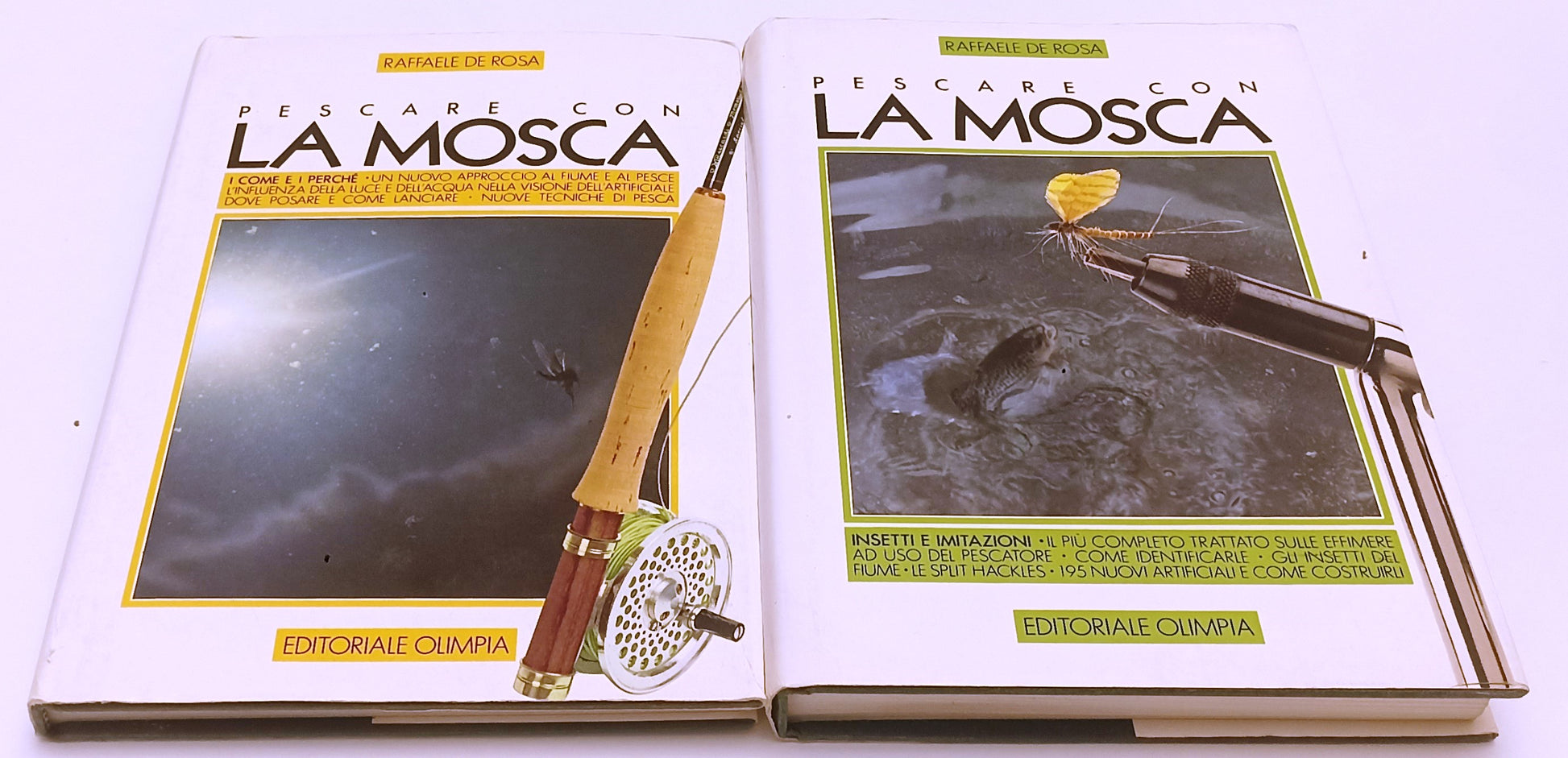 LZ- PESCARE CON LA MOSCA 2 VOLUMI- RAFFAELE DE ROSA- OLIMPIA--- 1987- CS- YFS342