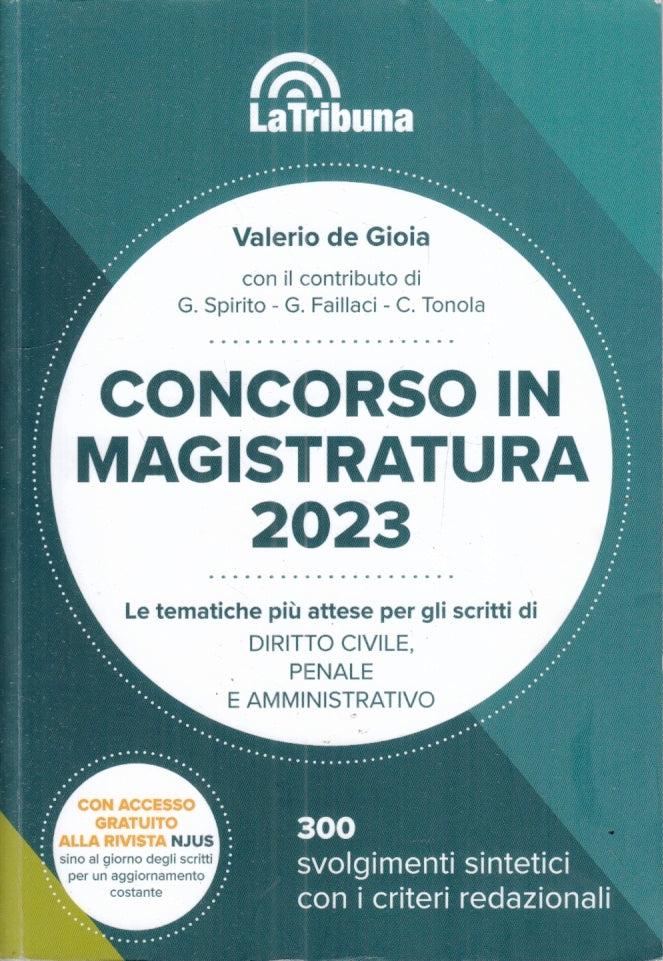 LZ- CONCORSO IN MAGISTRATURA 2023- VALERIO DE GIOIA- LA TRIBUNA- 2003- B- YFS696