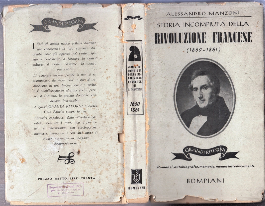 LS- STORIA INCOMPIUTA RIVOLUZIONE FRANCESE- ALESSANDRO MANZONI- BOMPIANI- YFS669