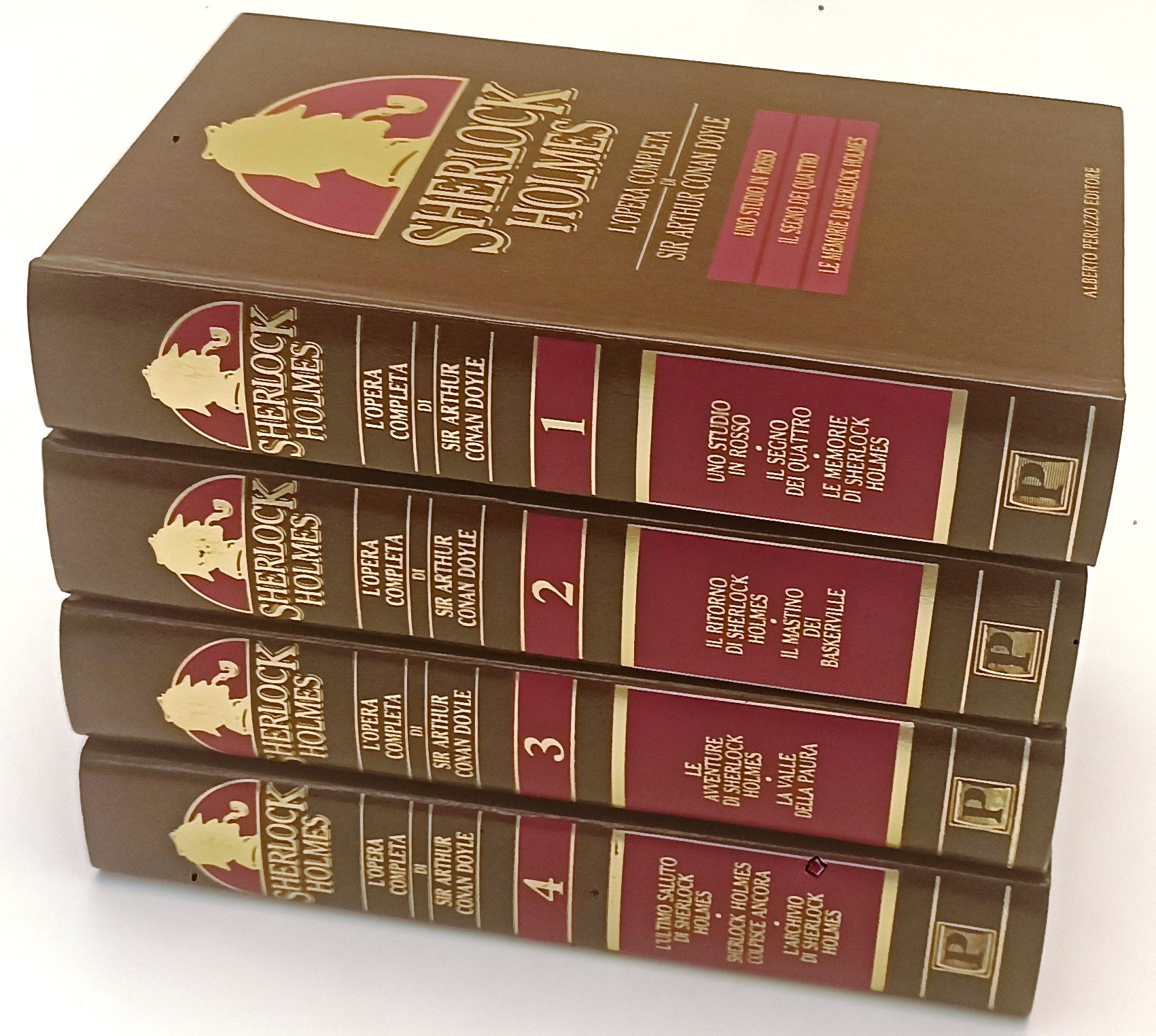 LG- SHERLOCK HOLMES L'OPERA COMPLETA 4 VOLUMI - ARTHUR CONAN DOYLE- PERUZZO- XFS