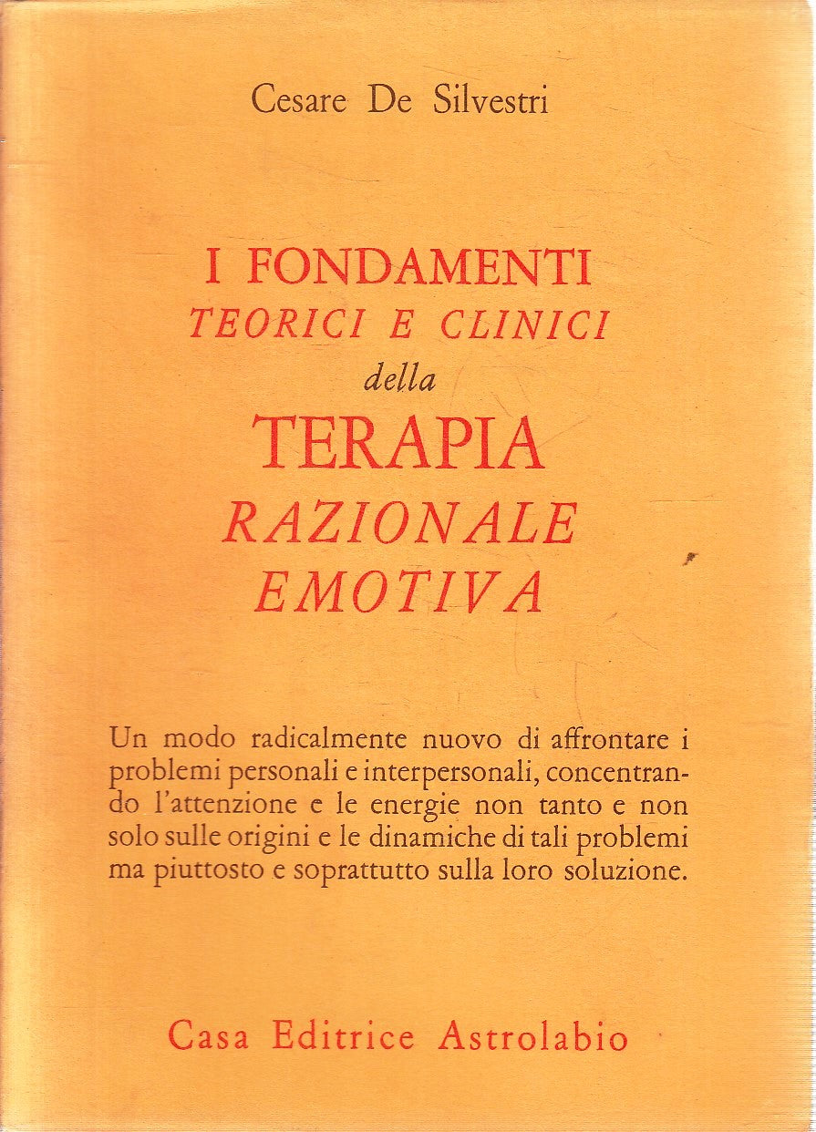 LZ- FONDAMENTI TEORICI TERAPIA RAZIONALE EMOTIVA- DE SILVESTRI ASTROLABIO YFS176