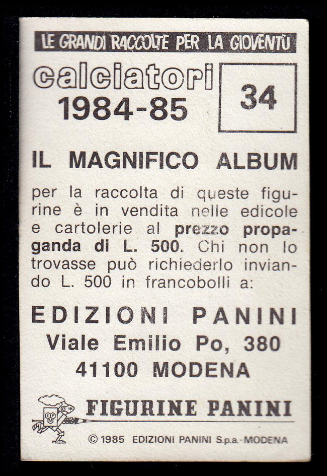 Figurine Panini - Calciatori 1984/85 - Mancolista ATALANTA
