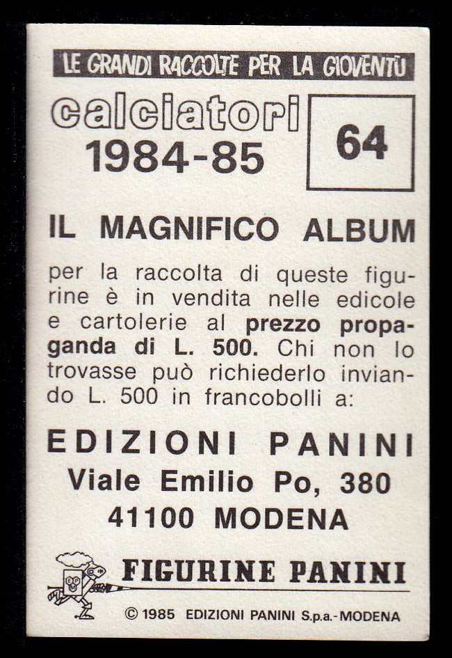 Figurine Panini - Calciatori 1984/85 - Mancolista COMO
