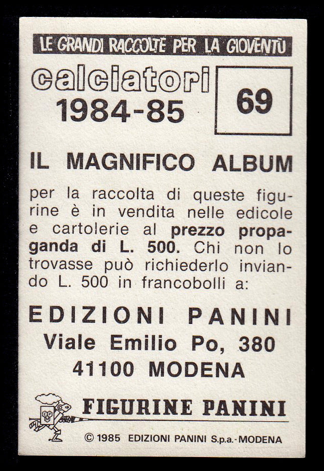 Figurine Panini - Calciatori 1984/85 - Mancolista COMO
