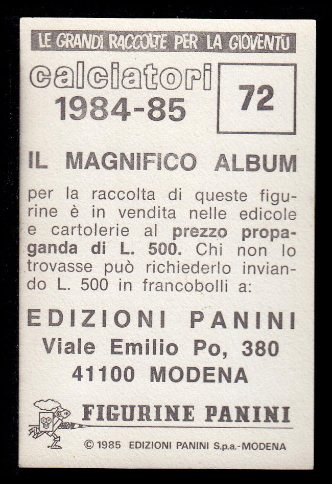 Figurine Panini - Calciatori 1984/85 - Mancolista COMO