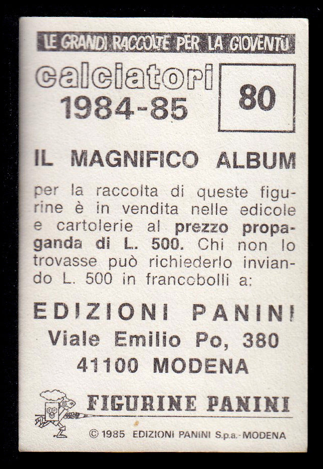 Figurine Panini - Calciatori 1984/85 - Mancolista CREMONESE