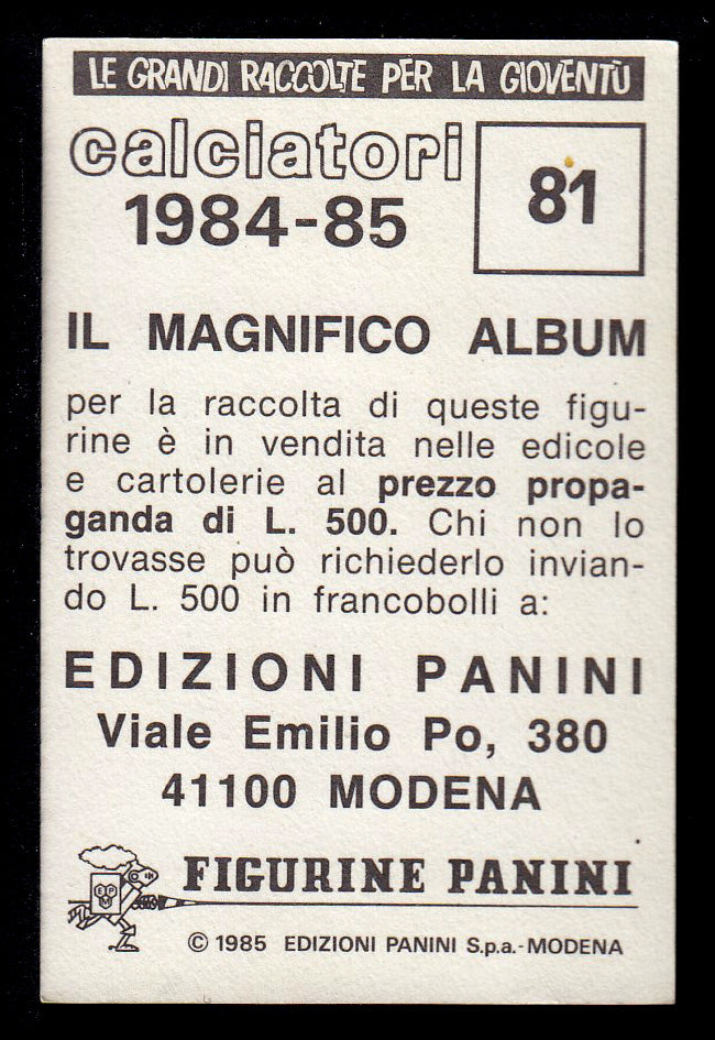 Figurine Panini - Calciatori 1984/85 - Mancolista CREMONESE