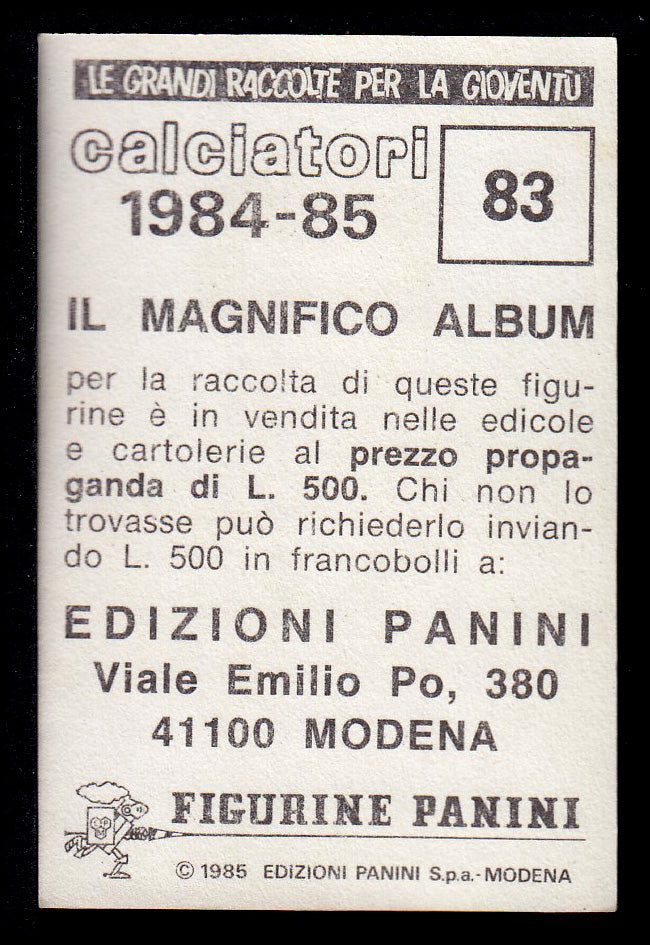 Figurine Panini - Calciatori 1984/85 - Mancolista CREMONESE