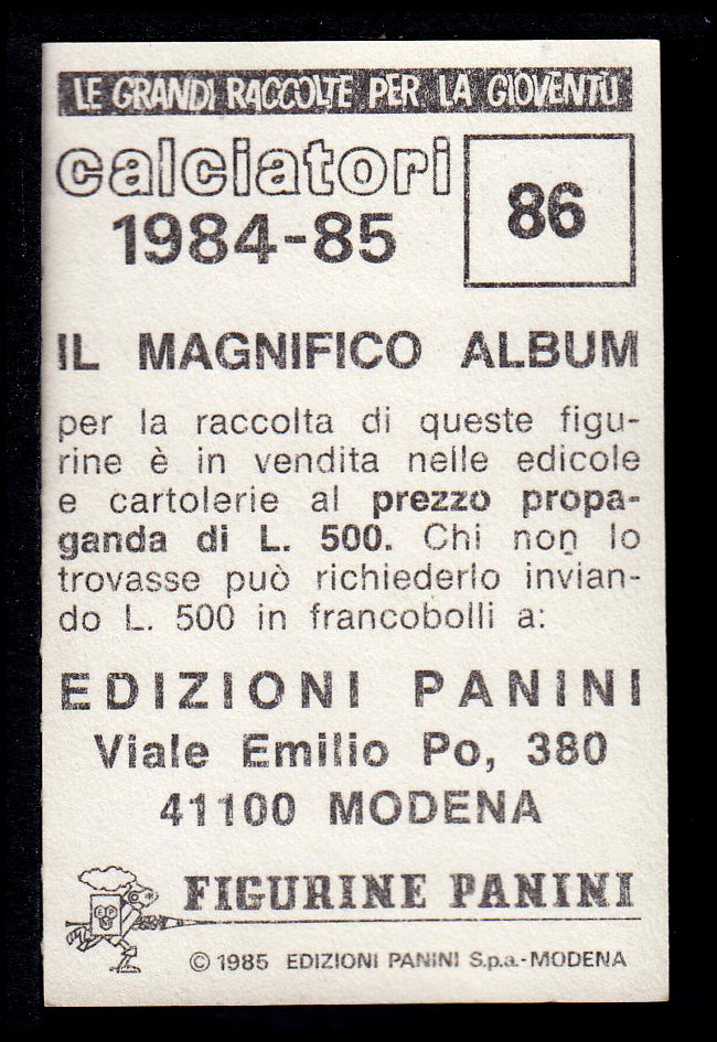 Figurine Panini - Calciatori 1984/85 - Mancolista CREMONESE