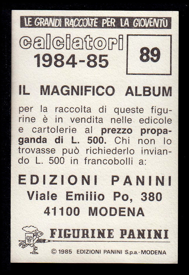 Figurine Panini - Calciatori 1984/85 - Mancolista CREMONESE