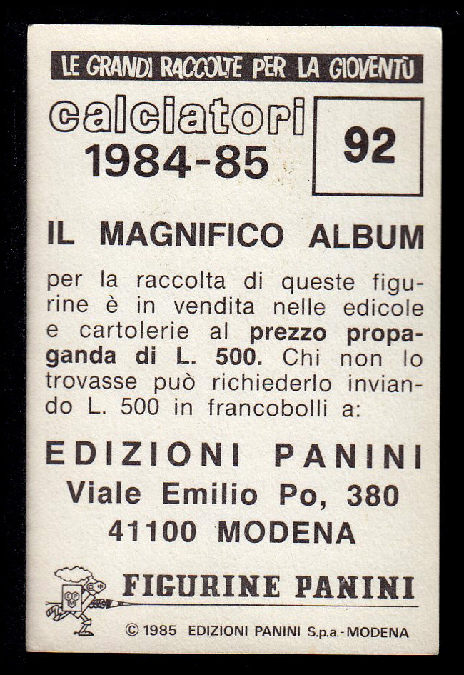 Figurine Panini - Calciatori 1984/85 - Mancolista CREMONESE