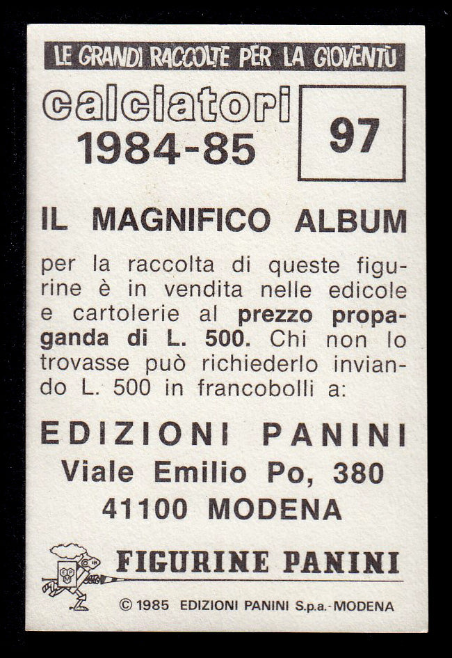 Figurine Panini - Calciatori 1984/85 - Mancolista FIORENTINA