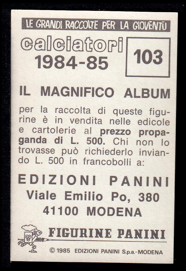 Figurine Panini - Calciatori 1984/85 - Mancolista FIORENTINA