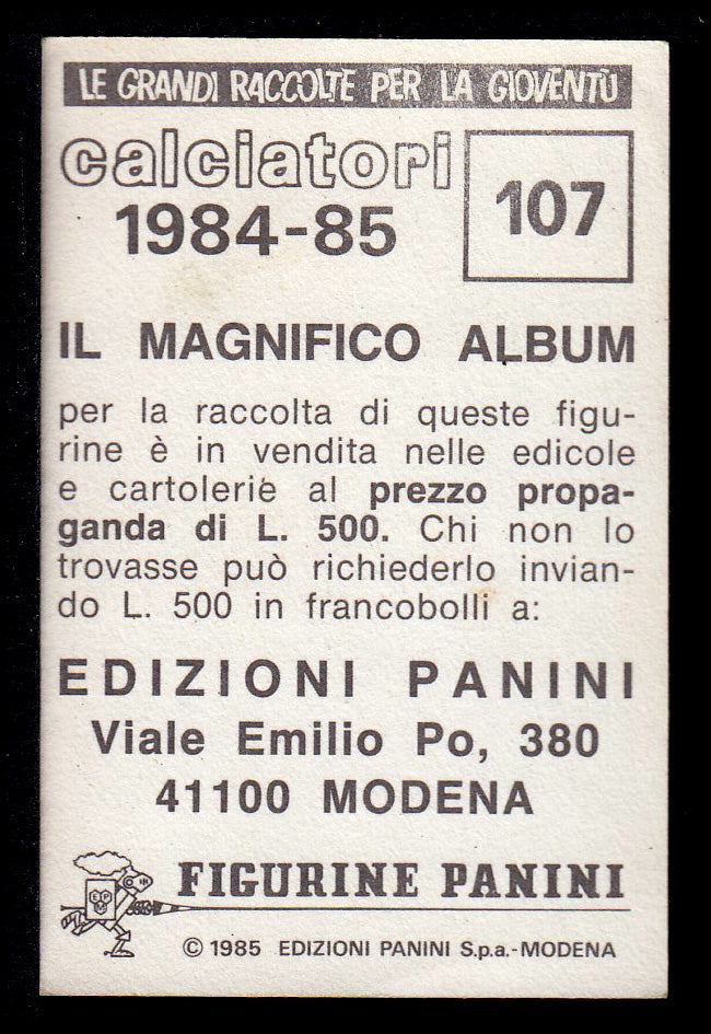 Figurine Panini - Calciatori 1984/85 - Mancolista FIORENTINA