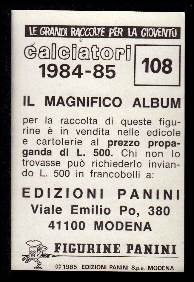 Figurine Panini - Calciatori 1984/85 - Mancolista FIORENTINA