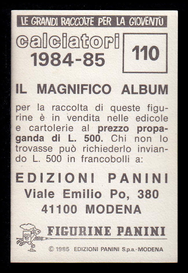 Figurine Panini - Calciatori 1984/85 - Mancolista FIORENTINA