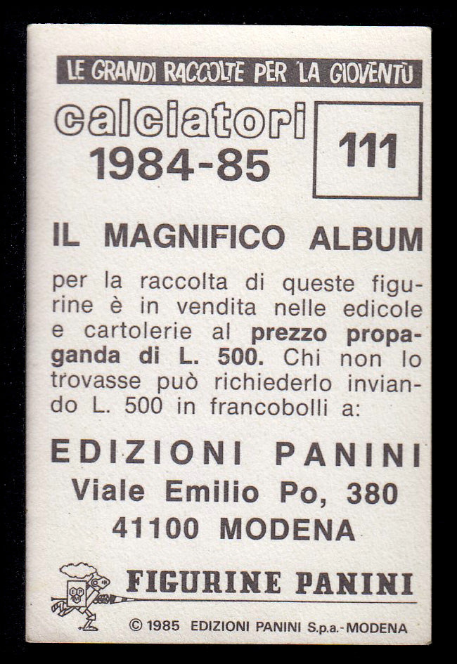 Figurine Panini - Calciatori 1984/85 - Mancolista FIORENTINA