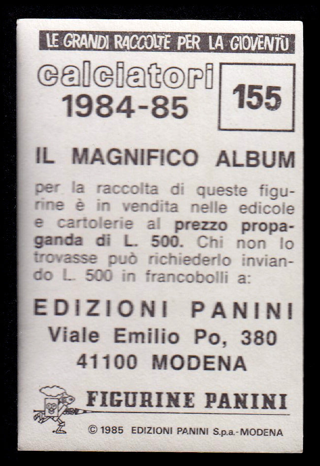 Figurine Panini - Calciatori 1984/85 - Mancolista LAZIO