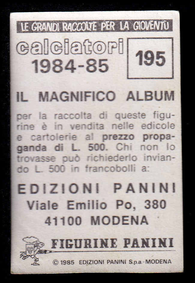 Figurine Panini - Calciatori 1984/85 - Mancolista NAPOLI