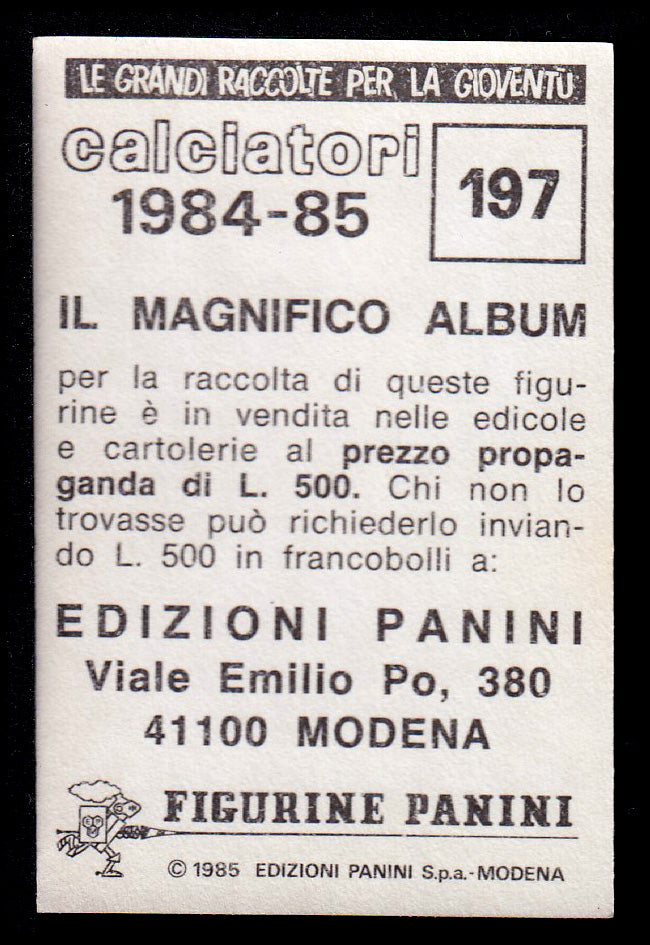Figurine Panini - Calciatori 1984/85 - Mancolista NAPOLI