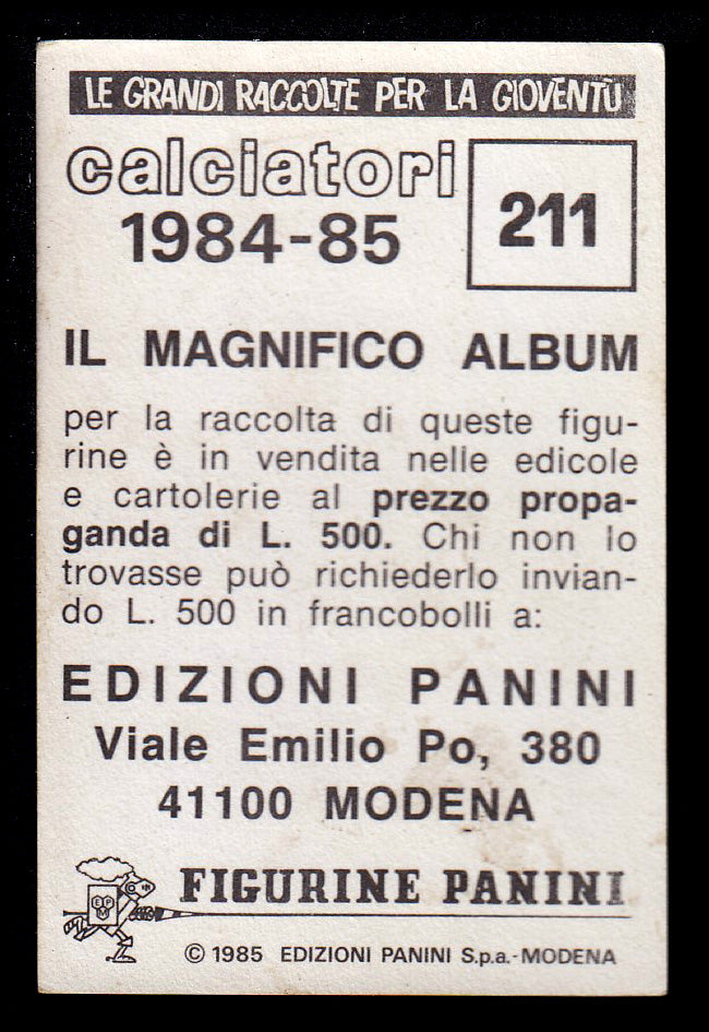 Figurine Panini - Calciatori 1984/85 - Mancolista ROMA
