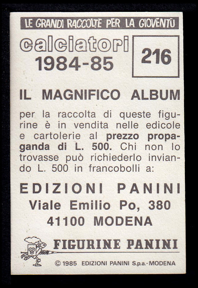 Figurine Panini - Calciatori 1984/85 - Mancolista ROMA
